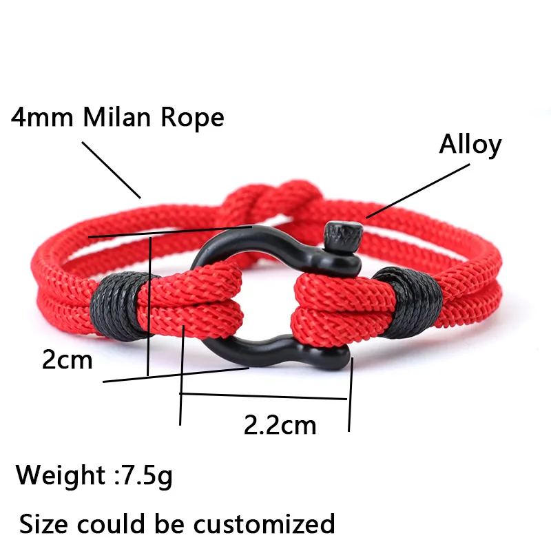 Concentric Knot Men Bracelet Blue Yellow Braclet Detachable Stainless Steel Horseshoe Clasp - Image 6