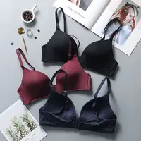 Soutien-gorge sans fil Ultra fin et Sexy en soie glacée pour femmes, sous-vêtements Sexy, Push Up, Lingerie Simple, brassière sans couture 2