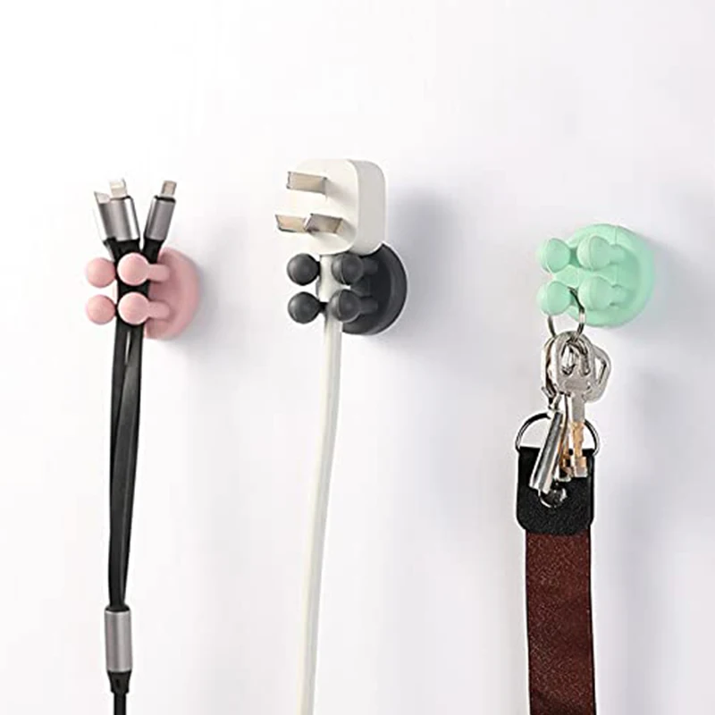 Wall Mount Hooks Multi Purpose Hooks Wall Holder Kitchen Hooks Wall Organizer Hook Shower Shaver Holder Silicone Wall-Mounted Toothbrush Holder Waterproof Multifunctional Hook Kitchen Bathroom Office