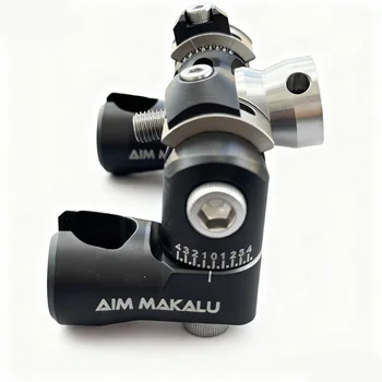 AIM MAKALU Serie Fireball Supporto per Stabilizzatore Arco a Sgancio Rapido in Acciaio Inox CNC con Barra a V Attrezzatura per Tiro con l'Arco
