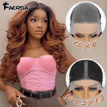 Latisha 13X6 HD 13X5X1 Synthetic Lace Front Wigs Curly Pre Plucked Lace Frontal Wig with Bangs for Women Highlight with Babyhair 1