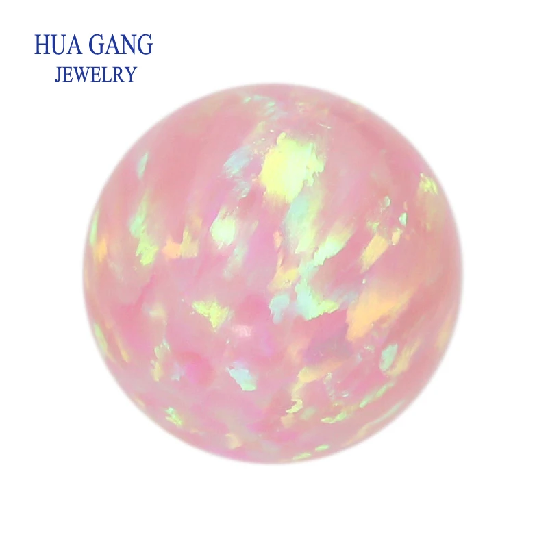 Opale Sintetico Op08 Piink Colore Sintetico Palla Rotonda Opale Mezzo Foro Perline Completamente Forate Opale Sintetico All'Ingrosso