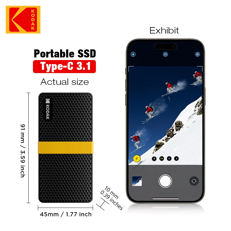 Kodak-ポータブルSSD外付けハードディスク、ps4用ソリッドステート