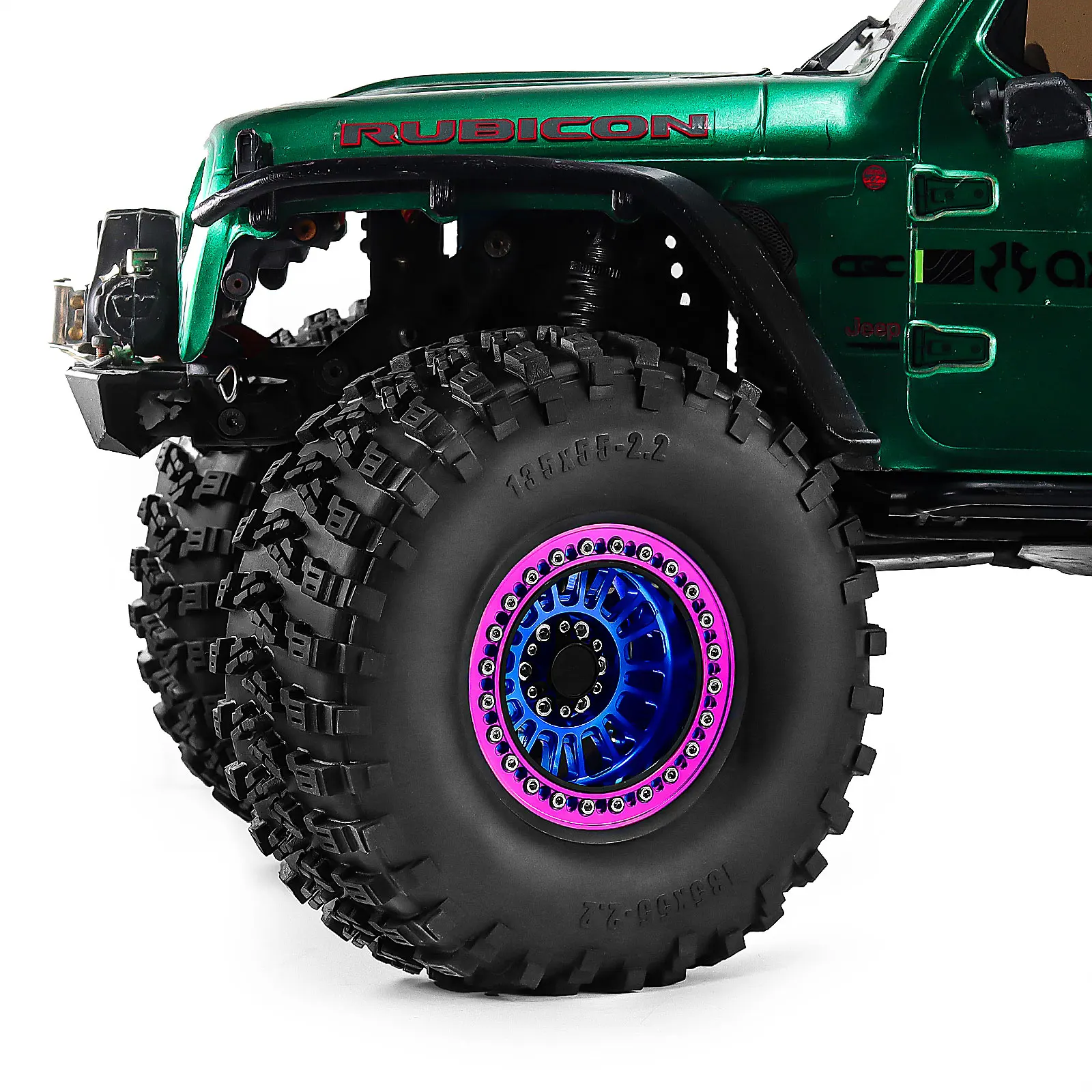 Jeu de 4 pneus et jantes aluminium 2.2" pour crawler RC 1/10