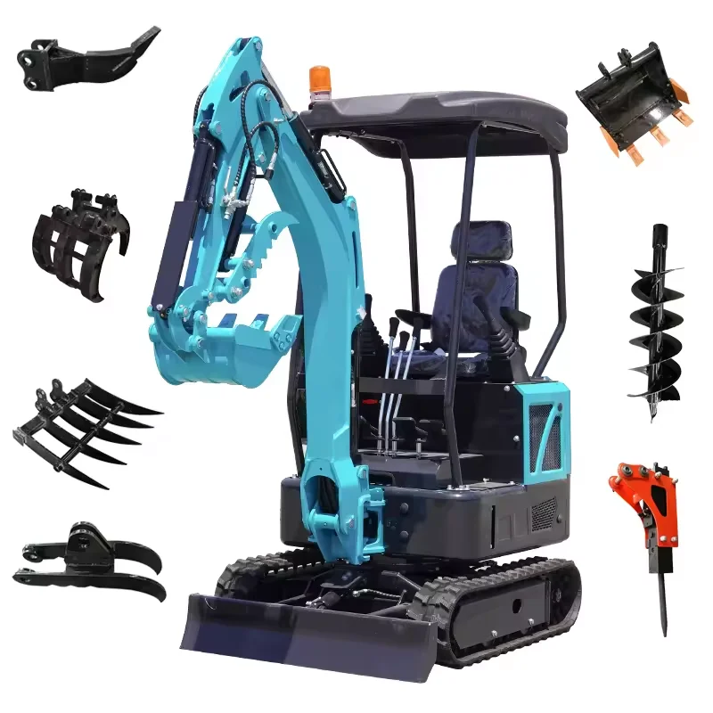 

Hot selling small household engineering hydraulic crawler excavator 0.8 tons 1.5 tons 1 ton spiral drill crushing hammer tool