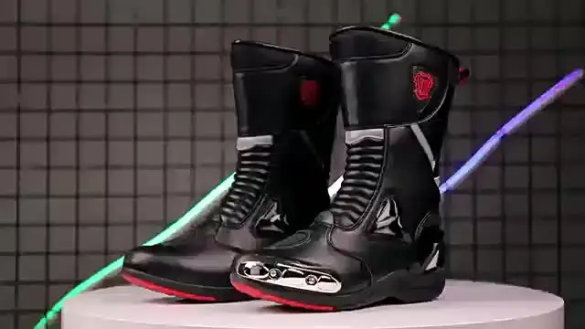 Jg wolf-男性用の滑り止めレザーブーツ,通気性のあるモトクロスブーツ