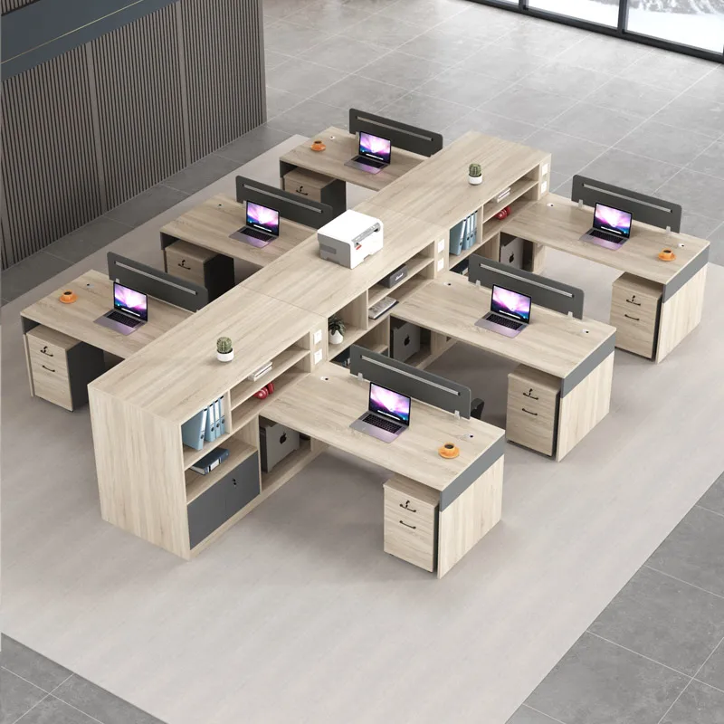 Computer desk, simple modern office furniture, screen booth 2 four people, office desk and chair combination