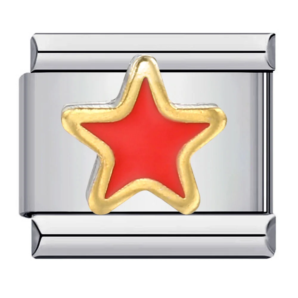 Semkeiyee Niedlicher Stern, gelb, rot, blau, bunte italienische Charms, passend für 9 mm italienische Armbänder, Armreifen, DIY-Schmuck, Geschenk für Frauen und Mädchen – Detail 11