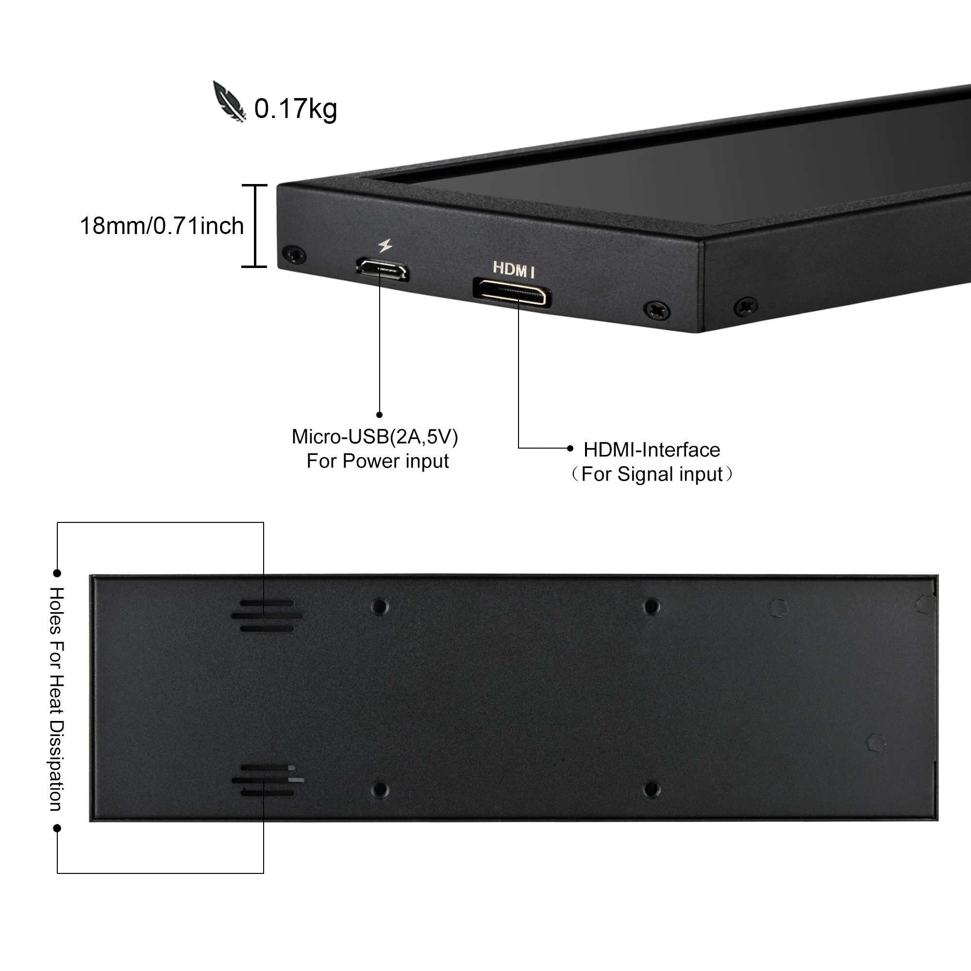 Display, 1920x480 IPS tela secundária, Raspberry PI 4, 3, Aida64, 7.84 