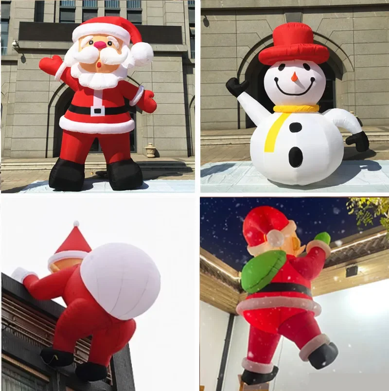 

Christmas Inflatable Santa Claus Climbing the Wall, Hanging Gas Model Luminous Cartoon Decoration, Arch Inflatable Snowman