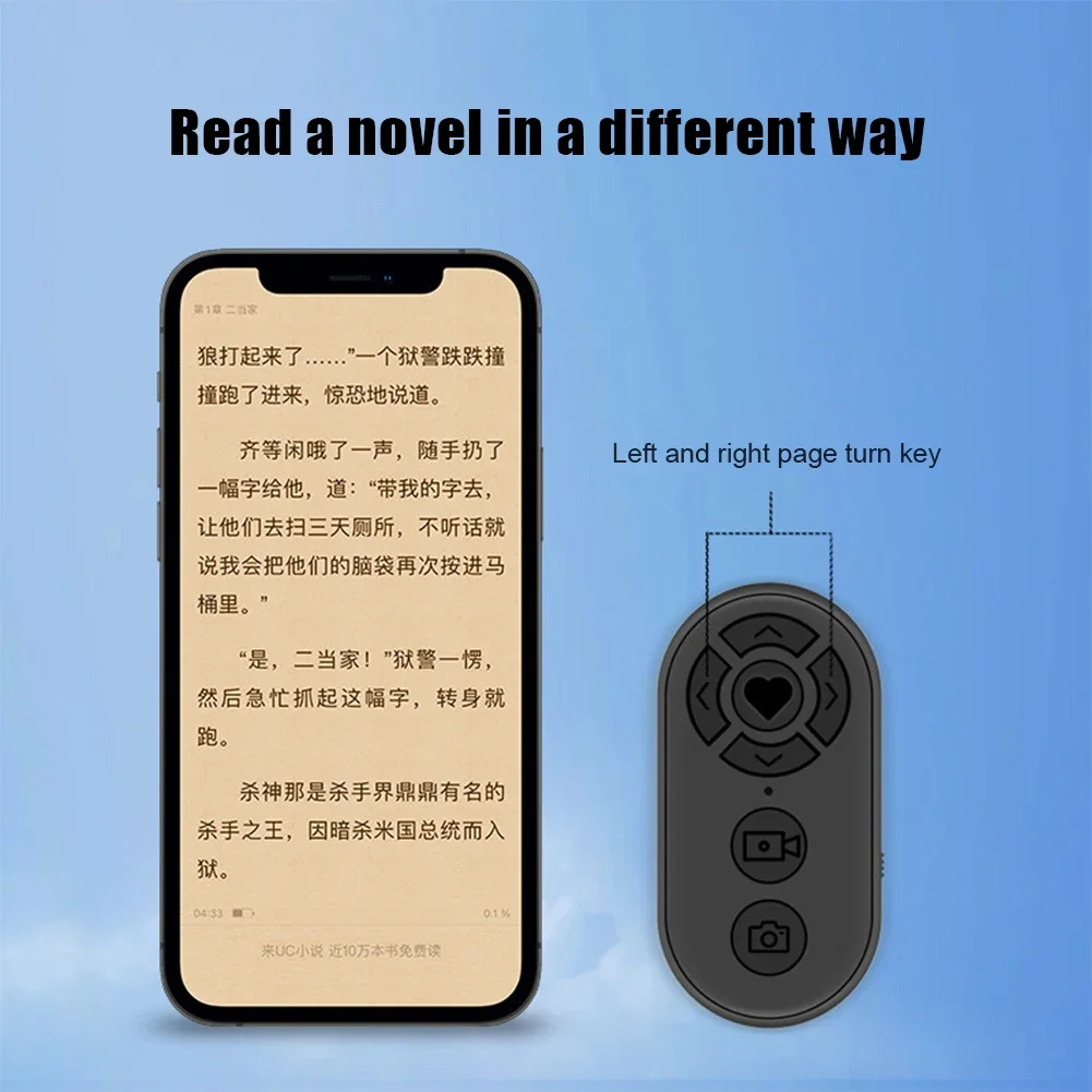 Rechargeable Bluetooth-compatible Remote Controller 7 Buttons Wireless Mobile Phone Selfie Photo Shutter for Video Page Turner