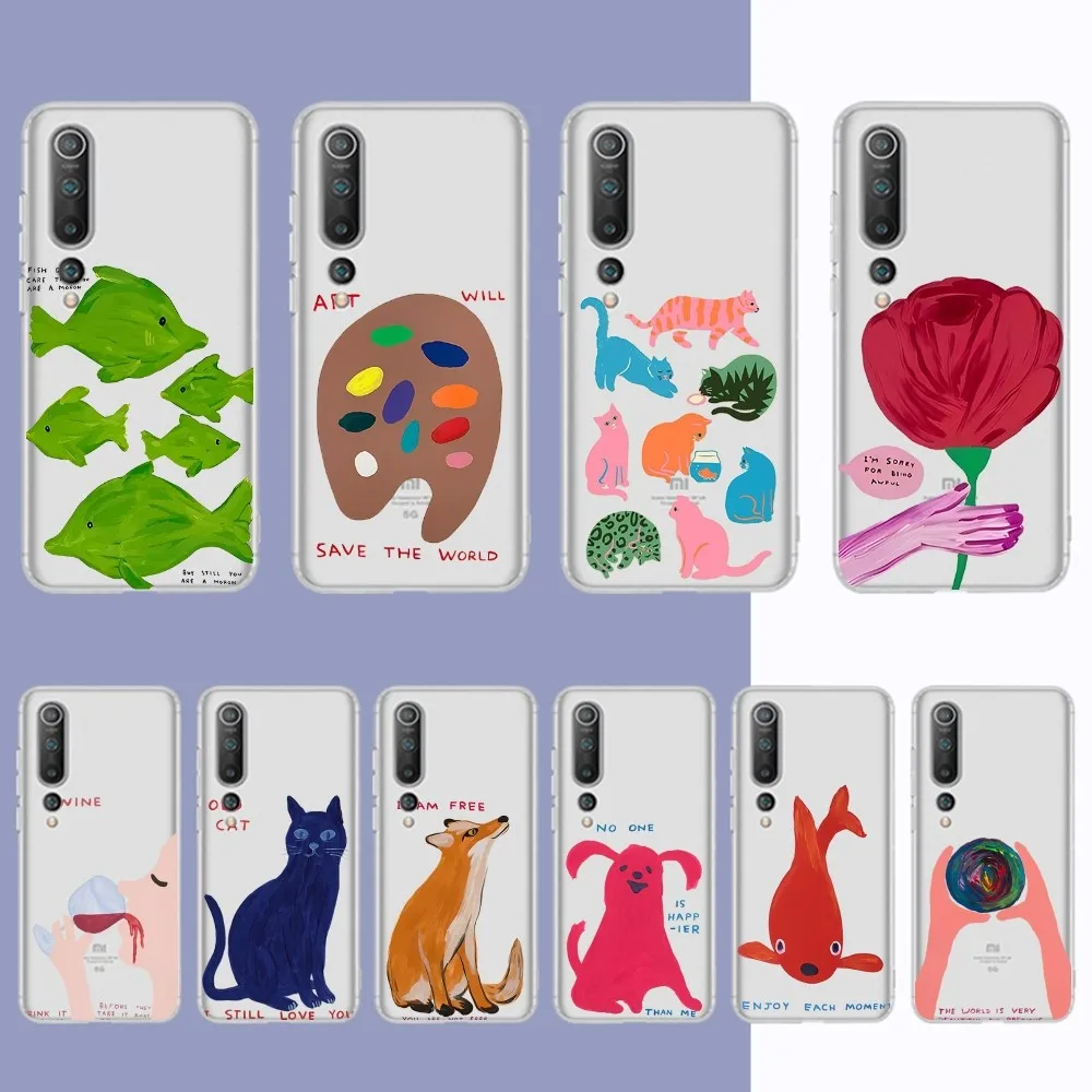 Custodia Per Telefono David Shrigley Visual Arts Per Samsung S 20 21 22 23 Per Redmi Note7 8 9 10 Per Huawei P20 30 40 Custodia Trasparente