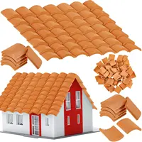 200 Pcs Roof Tiles Model Building Set Red Miniature Tiles for DIY Landscape Kitchen Garden Decoration 1