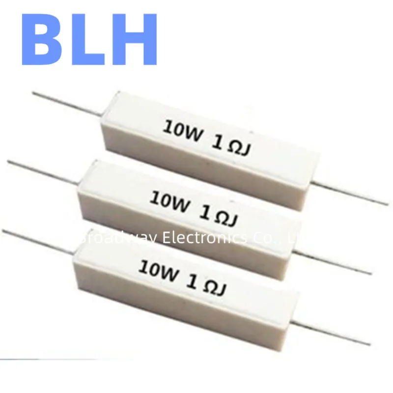 10PCS 10W Ceramic Cement Power Resistance 6.8R 7R 7.5R 8R 8.2R 10R 12R 15R 18R 20R 22R 24R 25R 27R 30R 33R 39R 47R 50R 51R 56R