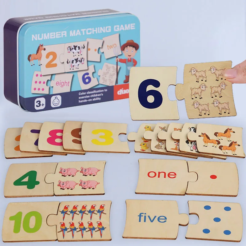 Kids Montessori Wooden Math Educational Pairing Game Children's Logic Thinking Training Early Education Learning Puzzle Toy Sets