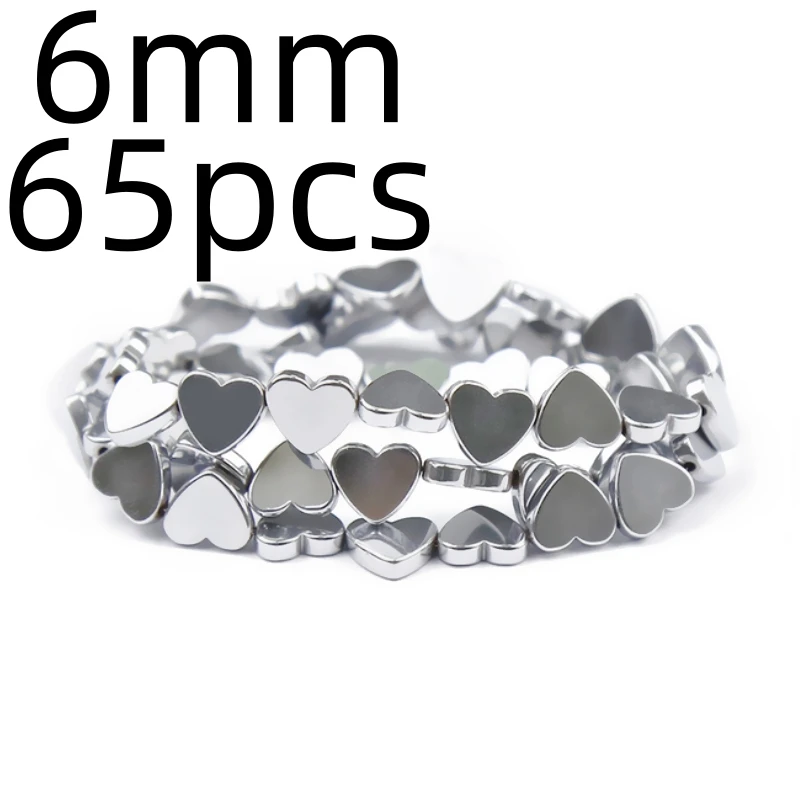 Silver-Plated Hematite Heart and Star Beads