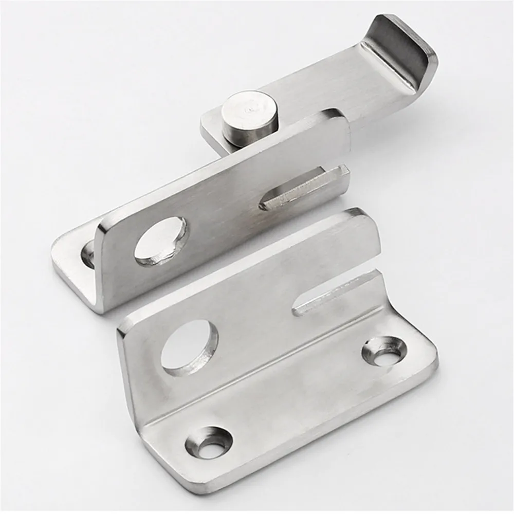 Stainless Steel Door Hasps Bathroom Wardrobe Door Drawer Anti-Theft Locks Flat Buckle Bolts Door Latch images - 6