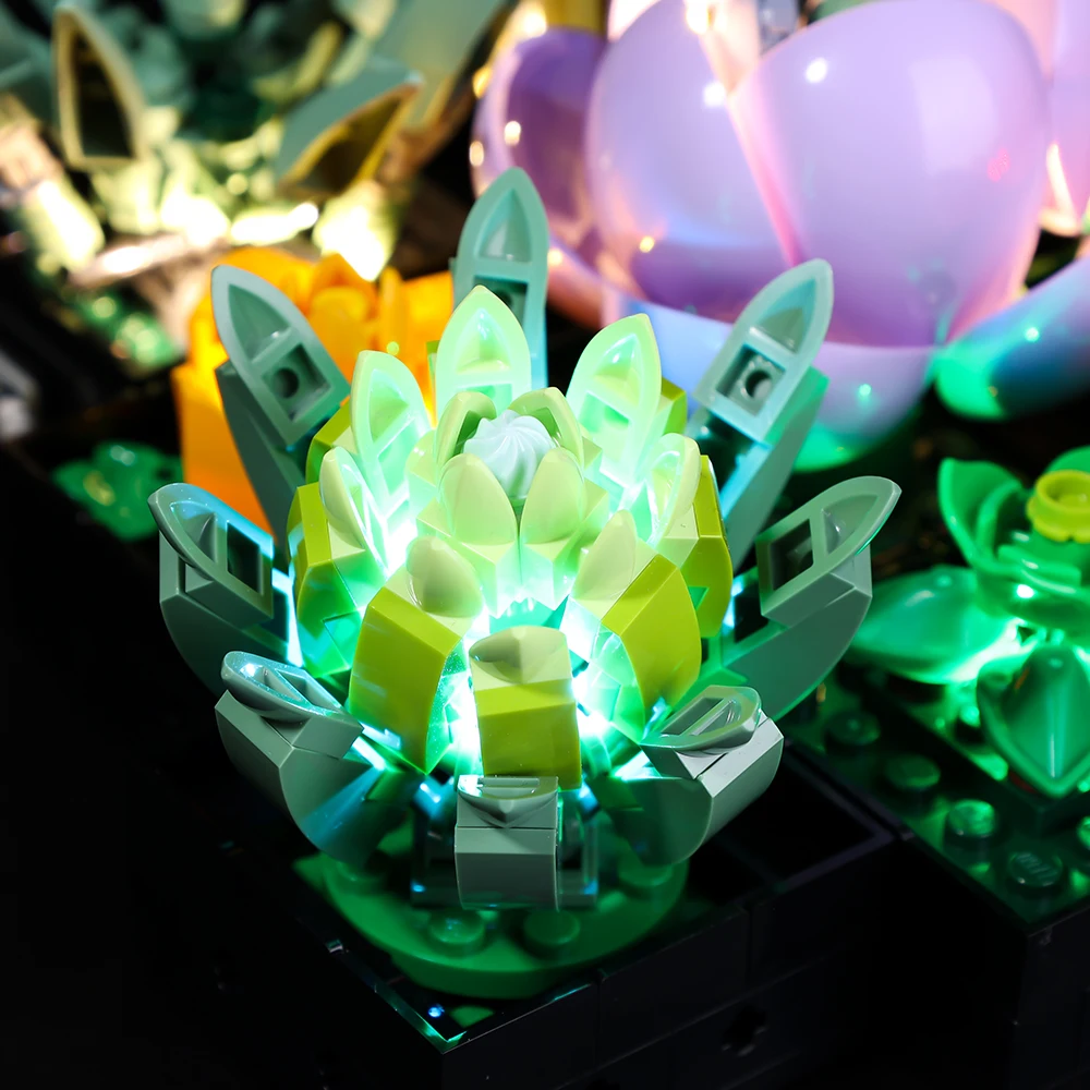 LED-Licht-Kit für Schöpfer 10309 Sukkulenten Pflanzen Bonsai Bausteine DIY Kinder Geschenk Spielzeug Set (nicht enthalten Blöcke) – Detail 11
