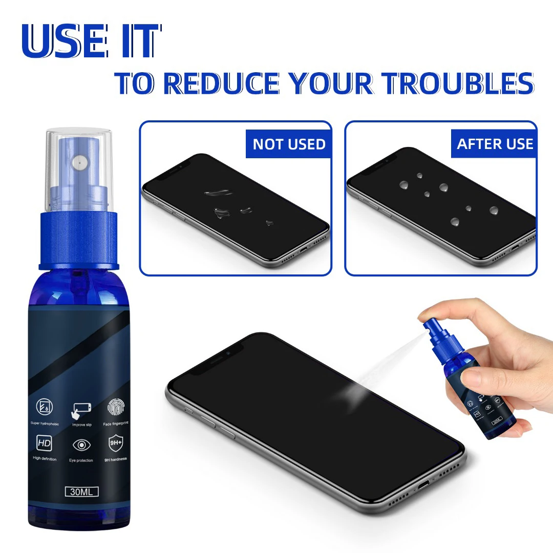 1Bottle 30ml Nano Coating Spray Phone Screen Scratch Repair For Watch Tablet Glasses Mirror Film Protector Spray Accessories