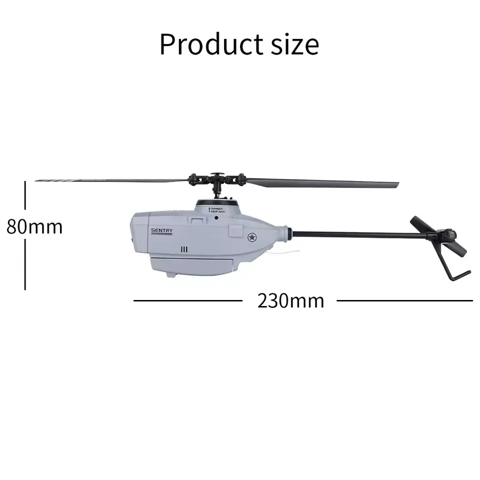 Grey RC Helicopter with 6 Axis Gyro Stabilizer for Adult