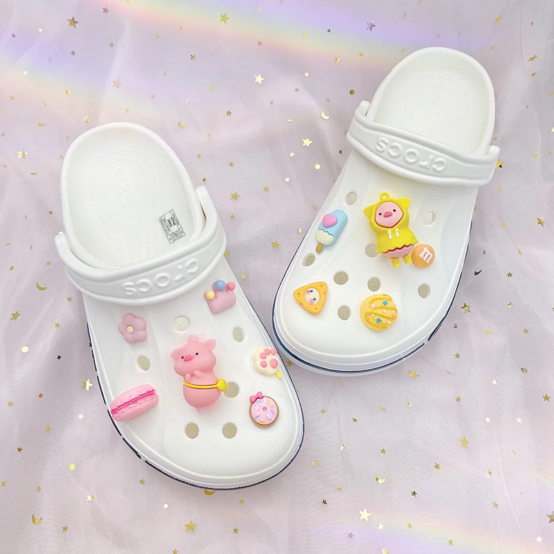 

Croc Accessories Cartoon Cute Pigs Bear Rabbit Adornment Clogs Sandals Croc Charms Shoe Charms