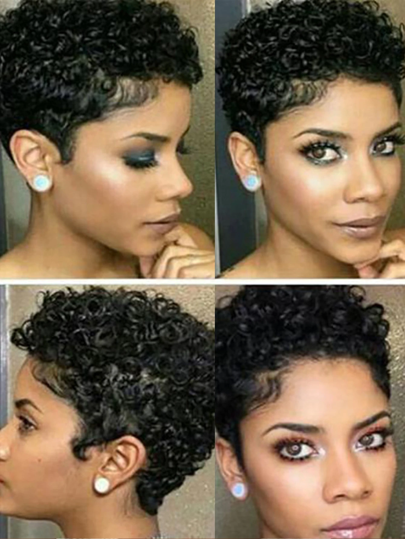 Synthetic Curly Hair Micro Roll Wig for Women