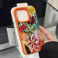 Retro Fruit Pattern Phone Case For iPhone 17 Pro Max 16 15 14 13 12 11 Pro Max 16e X XR XS Max 15 14 Plus Shockproof Soft Cover