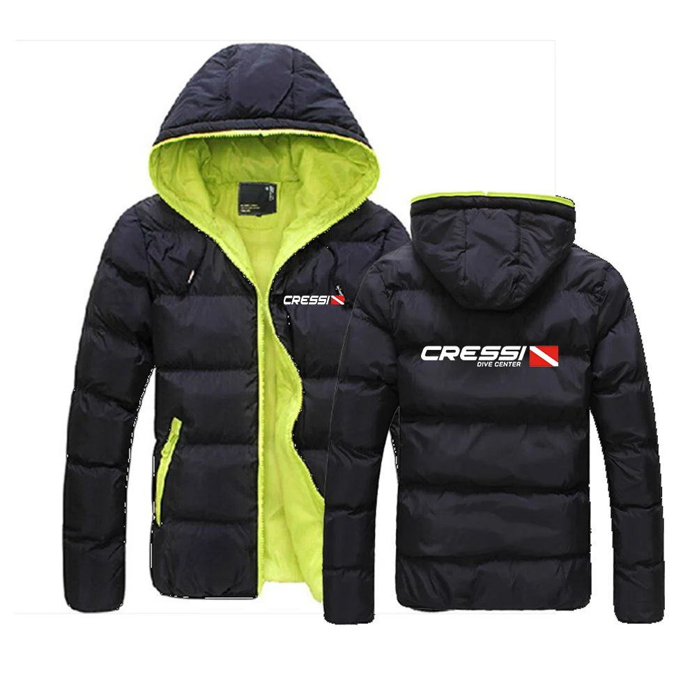

Scuba diving Cressi 2023 winter new men's high-quality casual fashion six-color cotton-padded jacket hooded coat.