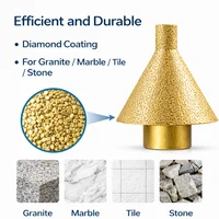 Foret diamanté à chanfreiner M10 M14, outil de meulage pour l'élargissement et le chanfreinage des trous de 38 mm/50 mm pour granit, marbre et carrelage 5