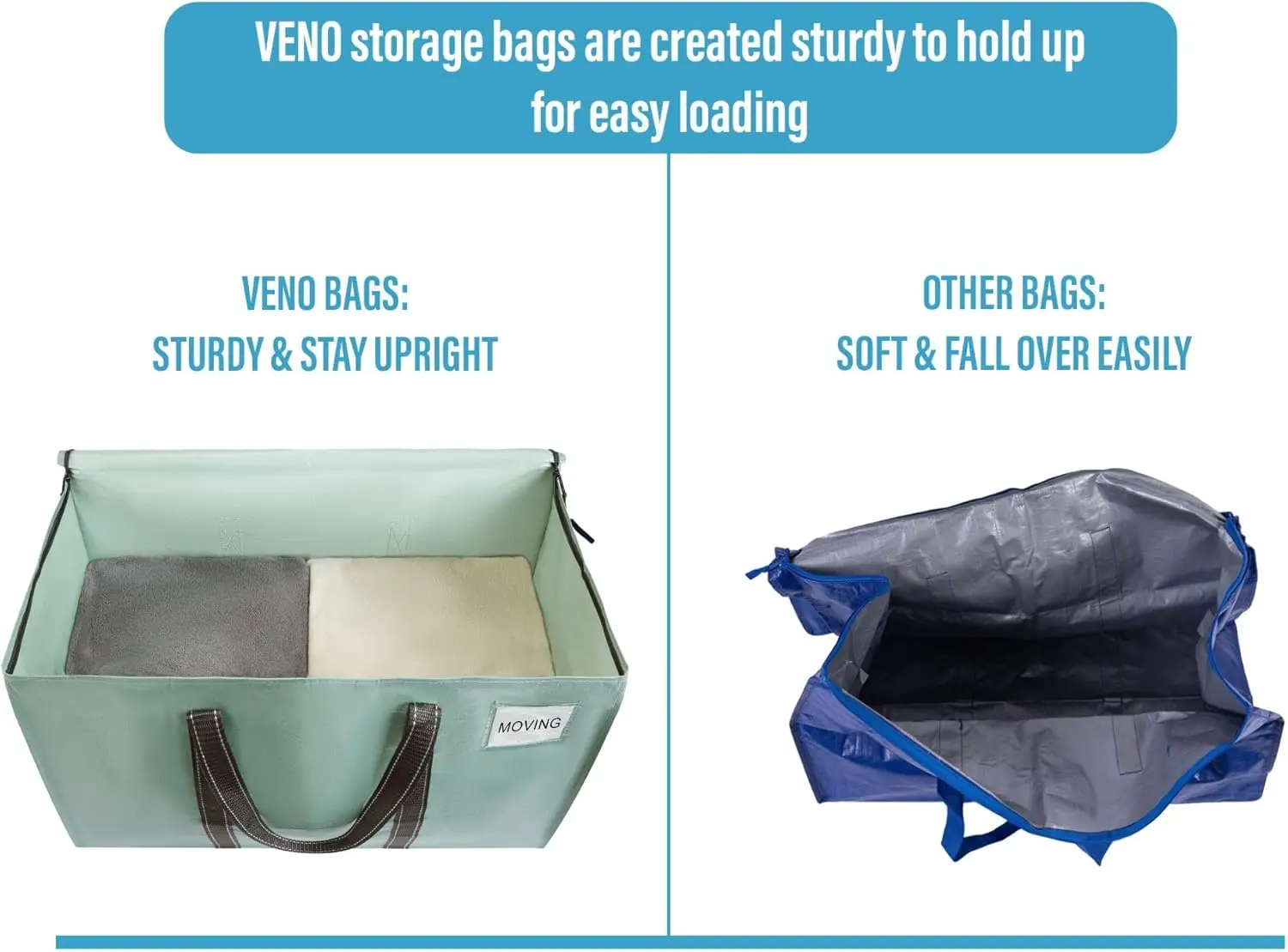 8 Pack Moving Bags, Heavy Duty, Moving Boxes Alternative, Packing Storage Supplies for Dorm Room Essentials with Zipper for Clot 4