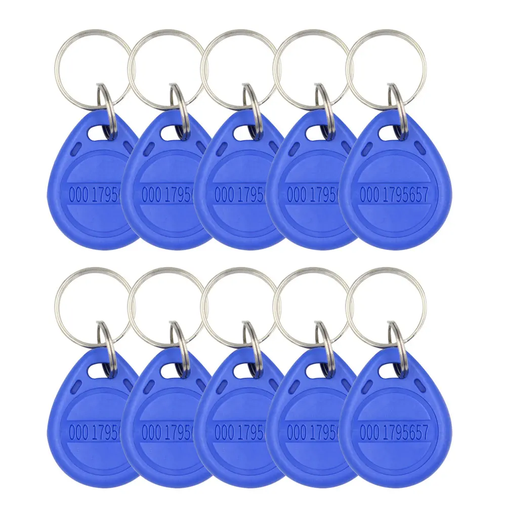 10pcs RFID Keychain Card Tags for Door Entry Access Control Management