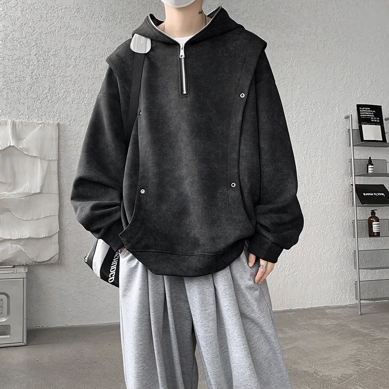 M-XXXXXL grande taille sweats à capuche de travail pour hommes décontracté Streetwear sweat à capuche imprimé sweat-shirt vêtements de travail 1/4 fermeture éclair automne printemps vêtements