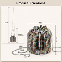 Sac seau en diamant WHIMARKS, sac à bandoulière pour femme, pochette en diamant, sac de luxe, sacs de créateurs, sacs à main de soirée 3