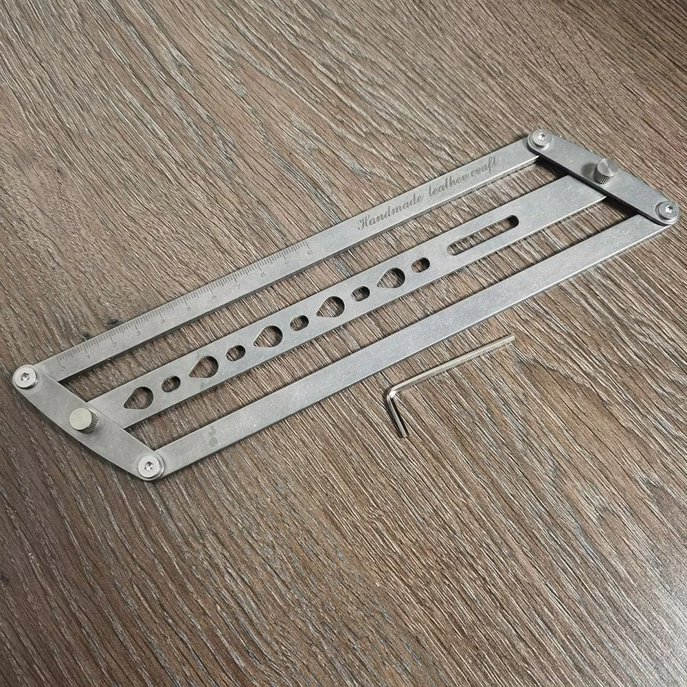 Belt Auxiliary Positioning Punching Ruler Adjustable Punch Hole Spacing Template Tool Professional Handmade Leather DIY Tools