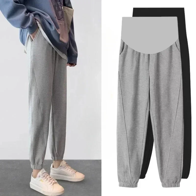 Pregnant women's leggings support pants spring wear sports haren pants spring and autumn pregnancy loose casual pants