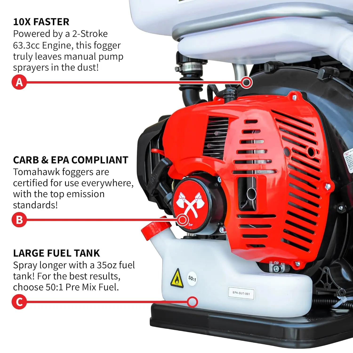 Gas-Powered Backpack Fogger Sprayer Leaf Blower 4