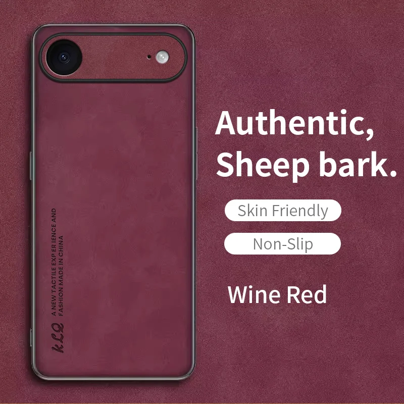 Luxury Sheepskin Leather Shockproof Bumper Case - Protective Matte Shell