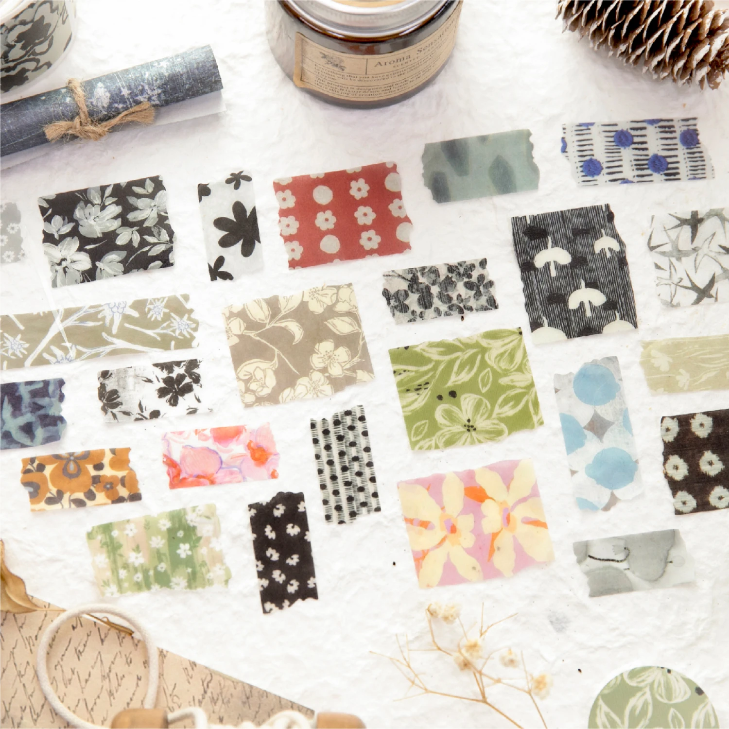 3m/Roll Decorative Adhesive PET Tape Beautiful Scenery for Journal Scrapbooking Collage Diary Stationery Stickers Paper Masking