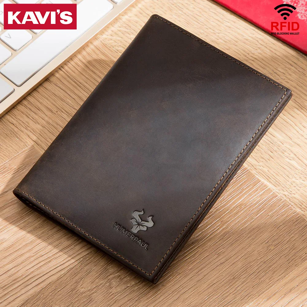 Enhanced Leather Travel Companion: RFID Passport and Card Holder with AirTag Slot
