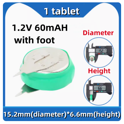 NI-MH rechargeable battery 1.2V 60mah solar equipment calendar