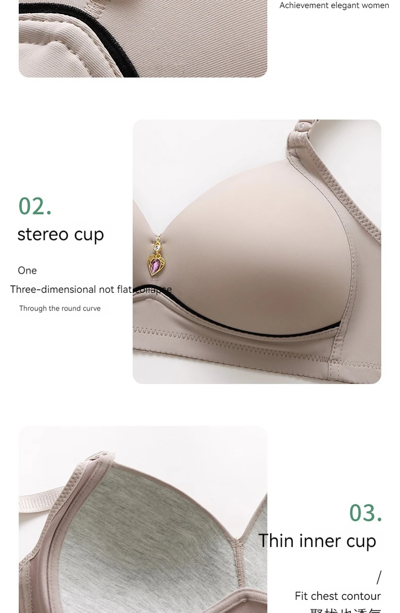 6 stücke Sexy Verschluss Bh Frauen Vorderen Befestigungs Bh Drahtlose Bhs für Frauen Push-Up Dessous Plus Größe Büstenhalter Keine stahl Ring Bh – Detail 15