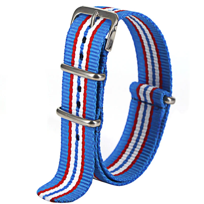 Nylon Army Sports Watch Strap – Black Adjustable Belt with Buckle