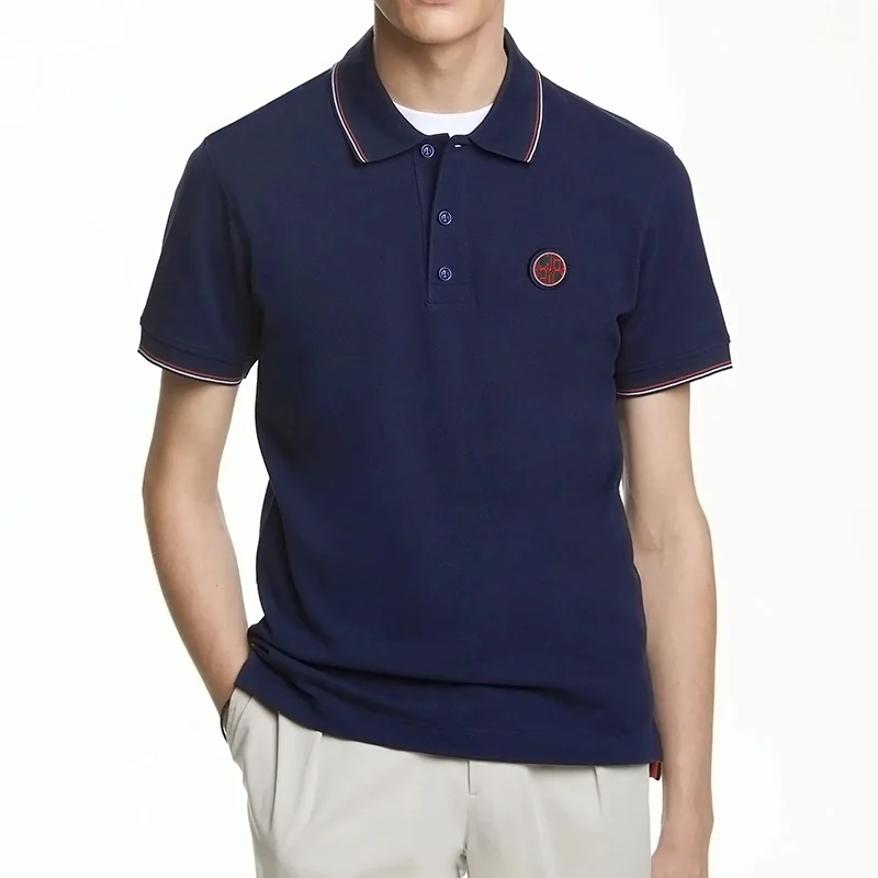 Men's Polo Top Casual Fashion Commuter Versatile Solid Color Men's Top Summer Fashion Business Men Pure Cotton Polo