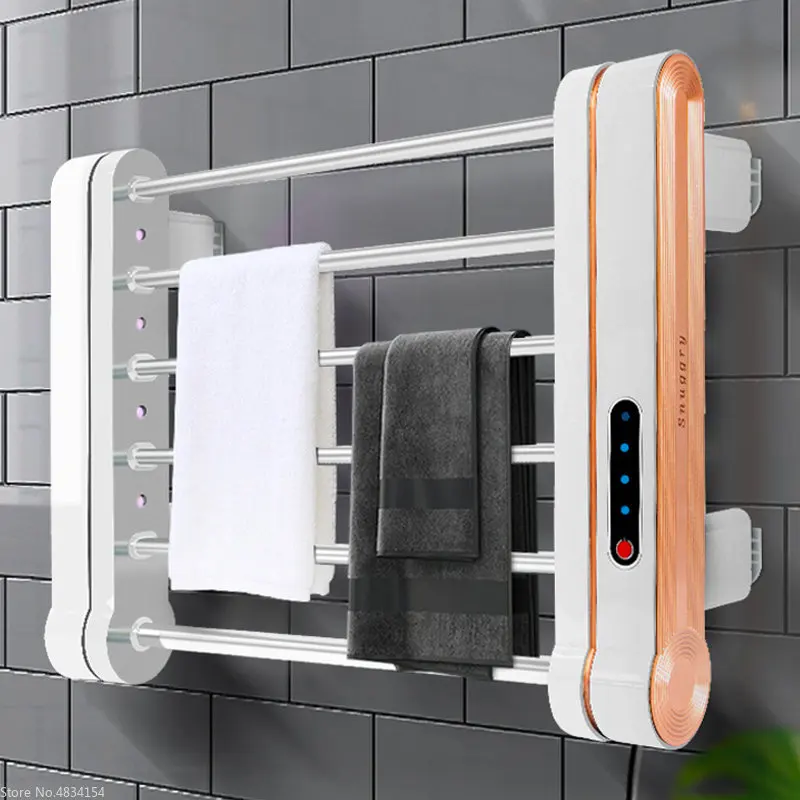 Toallero eléctrico de lujo con calefacción, secador de pantalla, accesorios  de baño inteligentes, calentador de toallas, radiador de toallas -  AliExpress