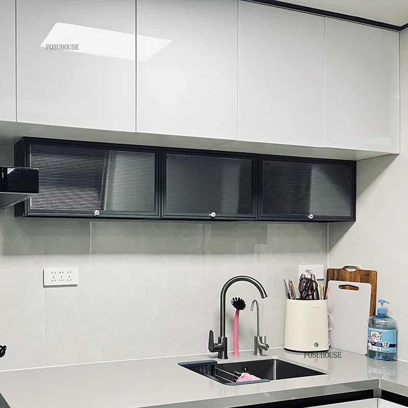 Modern Carbon Steel Kitchen Cabinets Home Spice Storage Cabinet Minimalist Multi-functional Wall-mounted Storage Kitchen Cabinet