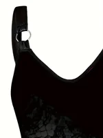 European and American fashion plus size women's spring and summer new butterfly print V-neck dress sleeveless A-line camisole dr - Image 3