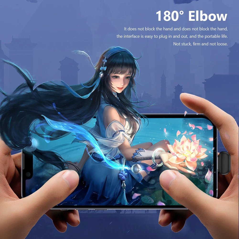 Type-C Female PD20W To 8 Pin Adapter U Shape 8 Pin Angle Adapter 180 Degree Angled 8 Pin Male To USB C Female Adapter for iPhone