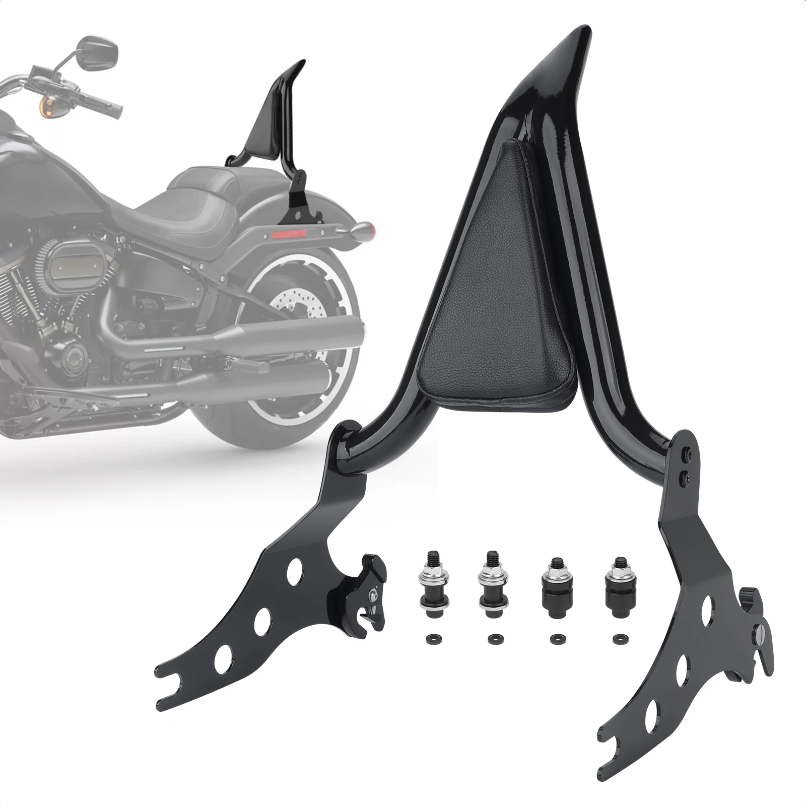 Portapacchi Posteriore Con Schienale In Pelle Per Harley Softail Breakout FXSB (2013-2023) – Sissy Bar Per Passeggero