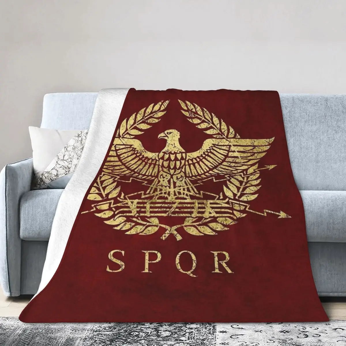 

Roman Empire Emblem - Vintage Gold Poster Bed Blanket Flannel Blanket Flannel Blanket Air conditioning blanket
