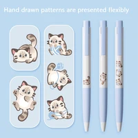 KACO Kawaii Gel Pen Stationery Quick Dry Signature Pens Set Press Type Quick Drying Pen Black ink Cute Panda Writing Supplies 1